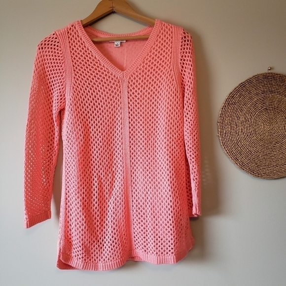 Croft & Barrow Pink Double Layer Loose Knit Sweater - Picture 11 of 11